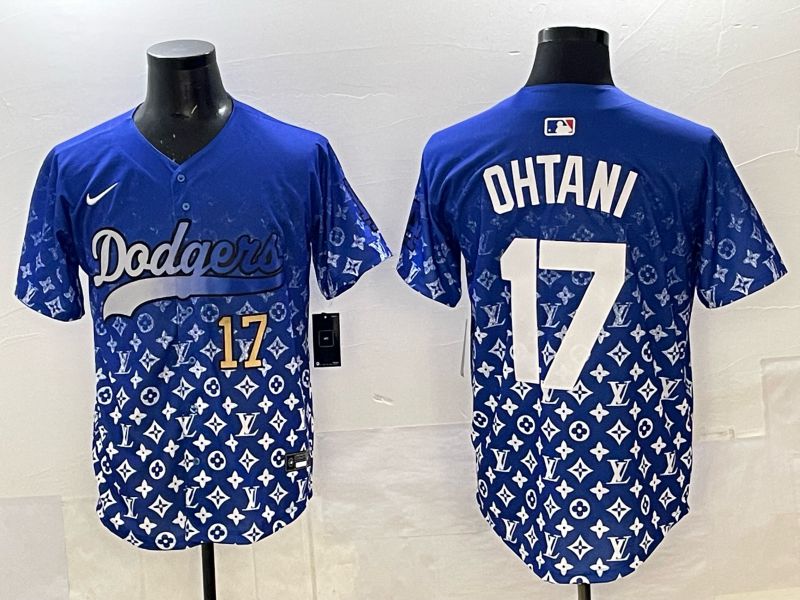 Men Los Angeles Dodgers #17 Ohtani Blue Nike 2025 MLB jersey 013